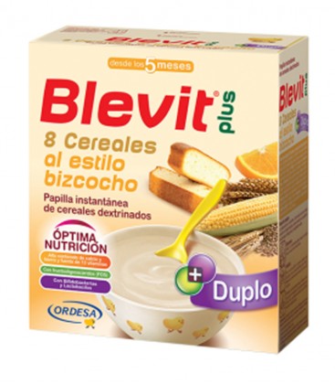 Blevit plus Duplo Papilla 8 Cereales al estilo bizcocho 600g