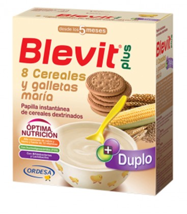Papilla Blevit plus Duplo 8 Cereales y galletas maría 